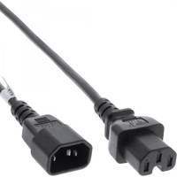 40er Bulk-Pack InLine® Netzkabelverlängerung, C15 gerade auf C14, schwarz, 1,8m
