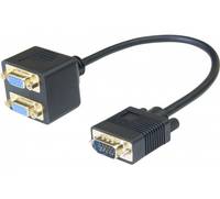 VGA Adapterkabel, 0,3 m, Stecker an 2 x Buchse