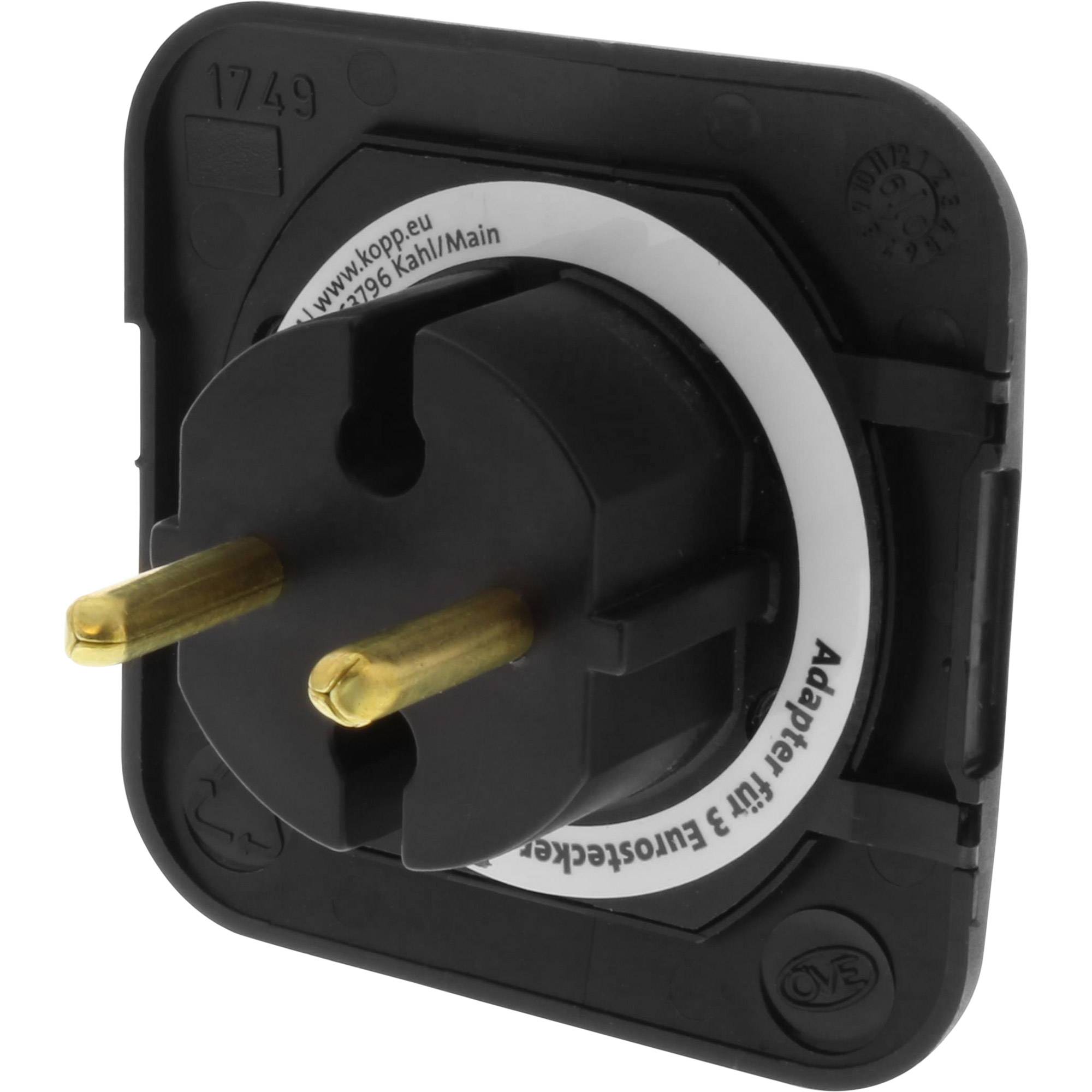 HEINRICH KOPP - Kopp 174905008, Typ C (Euro-Stecker), Typ C (Euro-Stecker), 250 V, 2,5 A, Schwarz, Weiblich