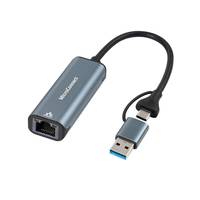 MicroConnect USB-C / A to RJ45 network Gigabit Adapter