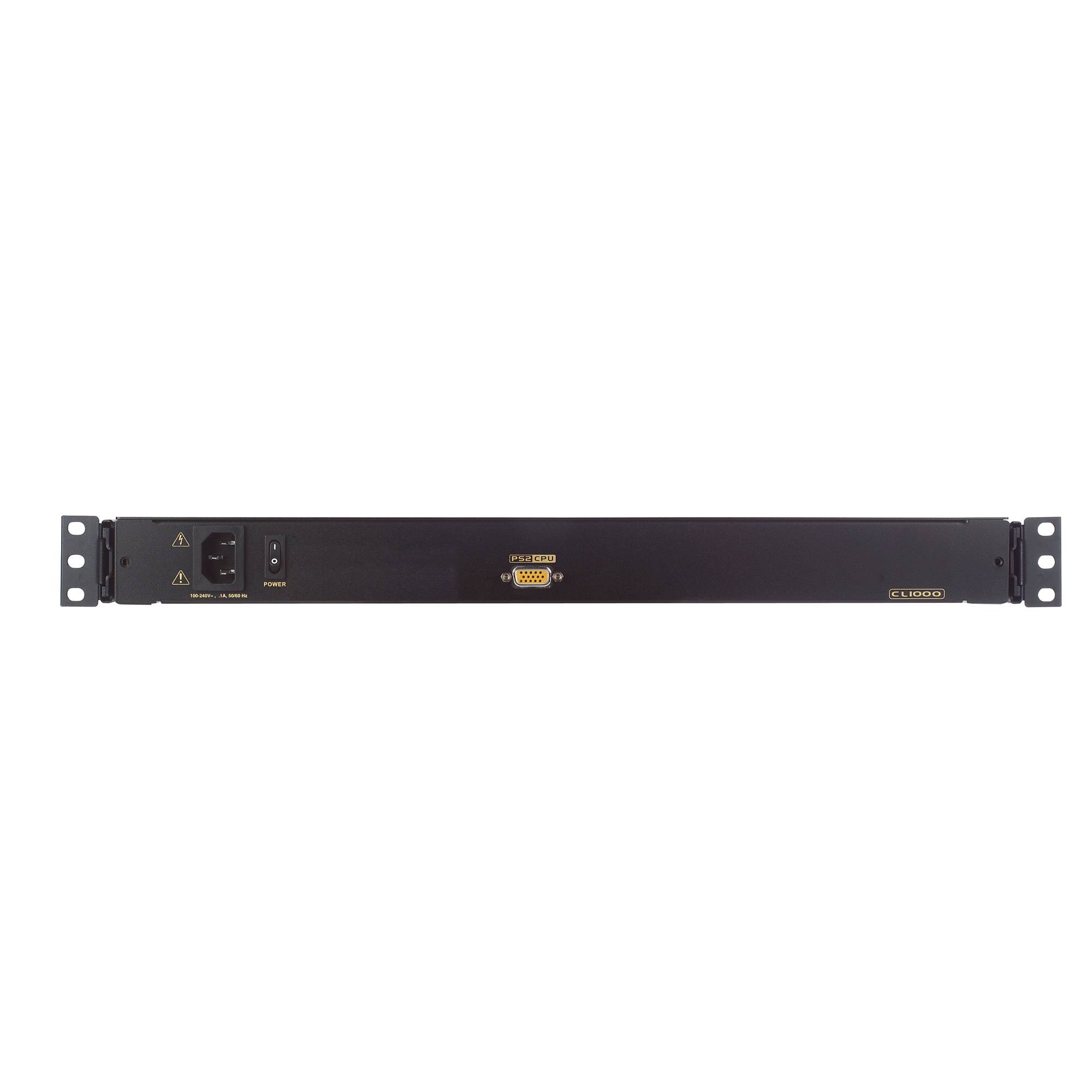 ATEN CL1000N DE Single Rail 19-LCD-Konsole, 19 1HE, DE-Layout (PS/2-USB, VGA) Signalsteuerung KVM