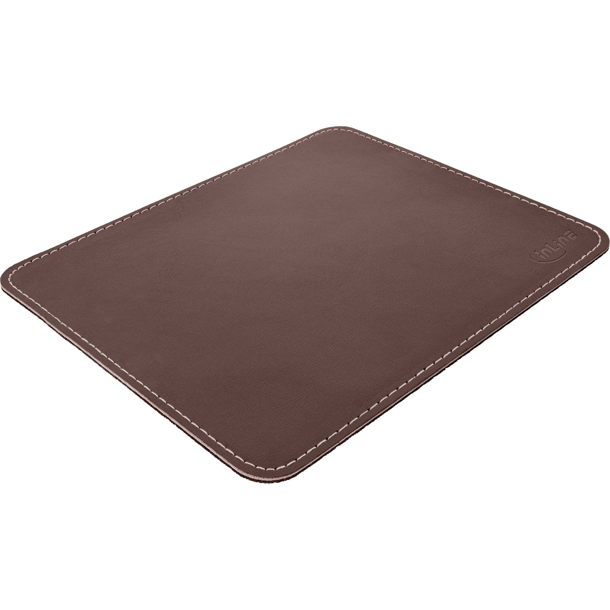 InLine® Maus-Pad Premium Kunstleder, 255x220x3mm, braun