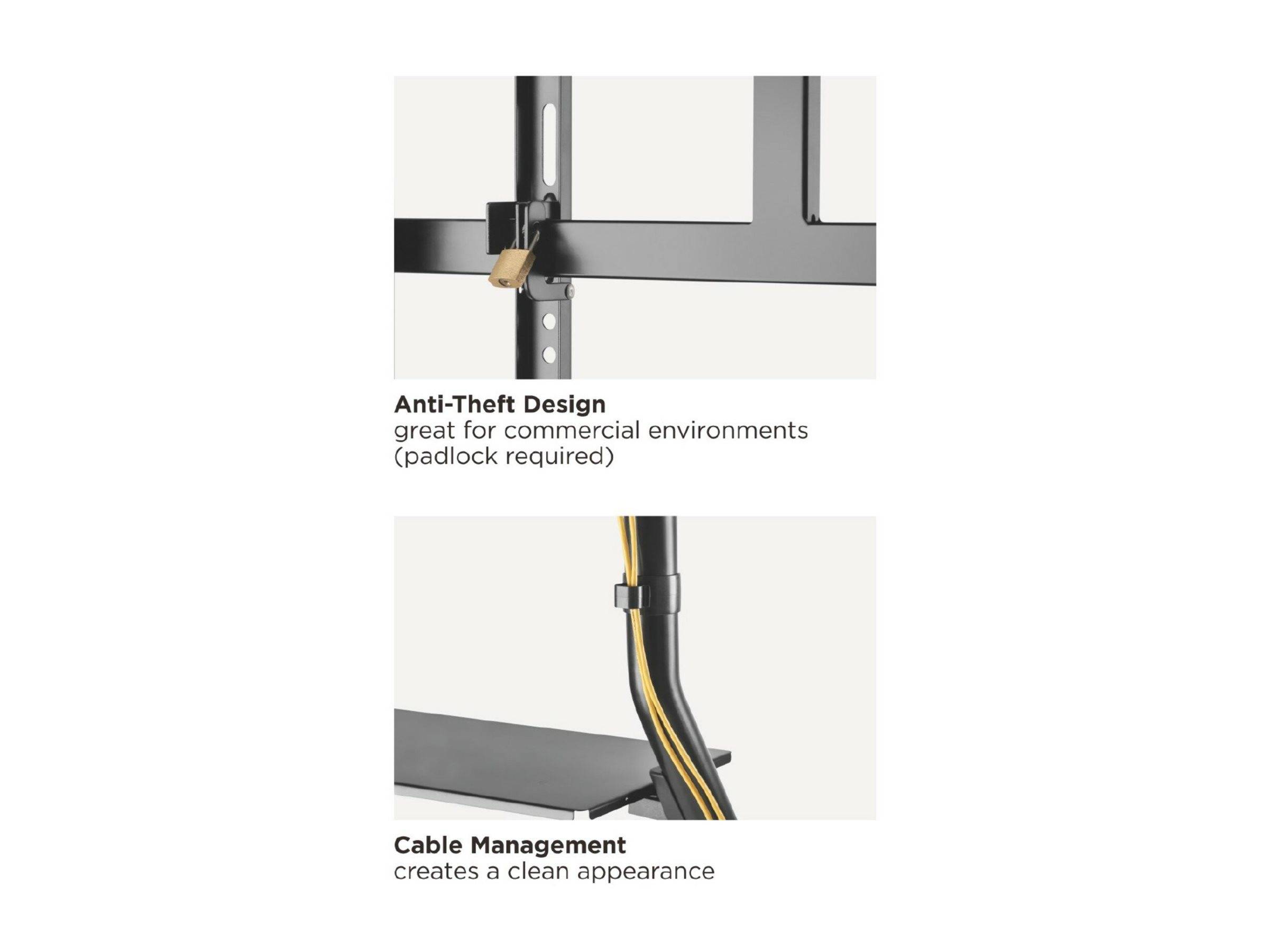 equip - Wagen - für Flachbildschirm / AV-Ausrüstung - heavy-duty, LFD trolley - Aluminium, Kunststoff, stainless steel -
