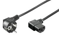 MicroConnect Power Cord CEE 7/7 - C13 1m Angled Schuko/Angled C13 Black H05VV-F3x0.75mm2 CU, Male-Female