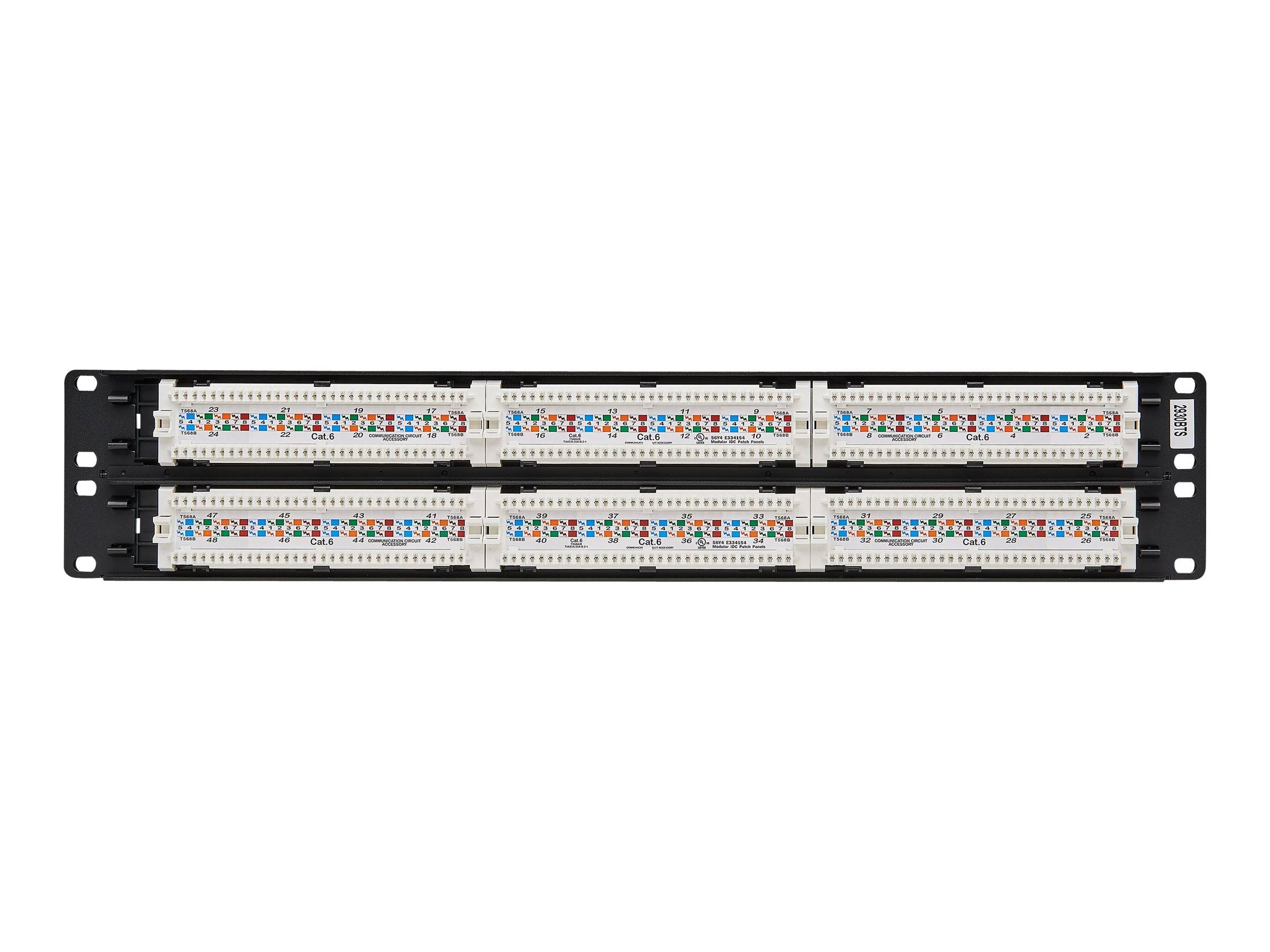 Eaton Tripp Lite Series 48-Port Cat6 Cat5 Patch Panel Rackmount 110 Punch Down RJ45 Ethernet 1URM 568B - Patch Panel - C