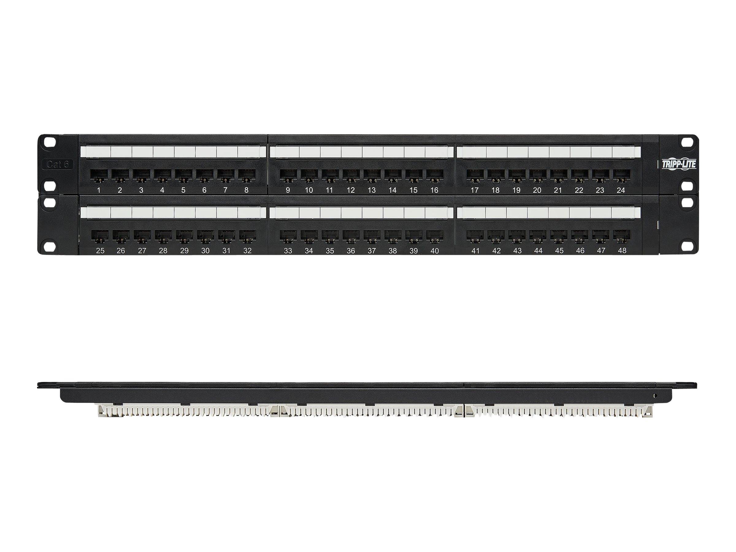 Eaton Tripp Lite Series 48-Port Cat6 Cat5 Patch Panel Rackmount 110 Punch Down RJ45 Ethernet 1URM 568B - Patch Panel - C