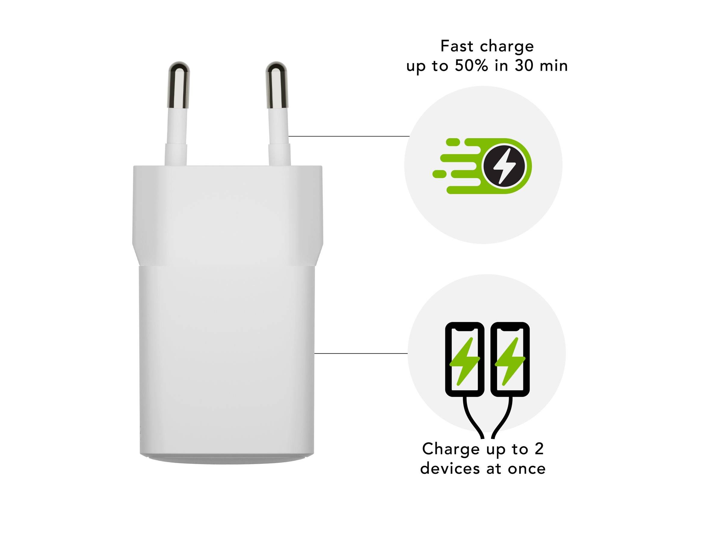 dbramante1928 re-charge - Netzteil - 30 Watt - 2 Ausgabeanschlussstellen (24 pin USB-C, USB)