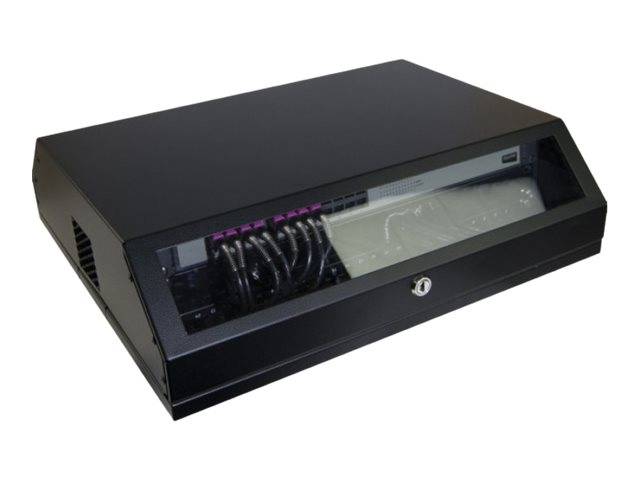 DEXLAN - Wandmontierter Schrank - geeignet für Wandmontage - Schwarz, RAL 9005 - 8U - 48.3 cm (19"")