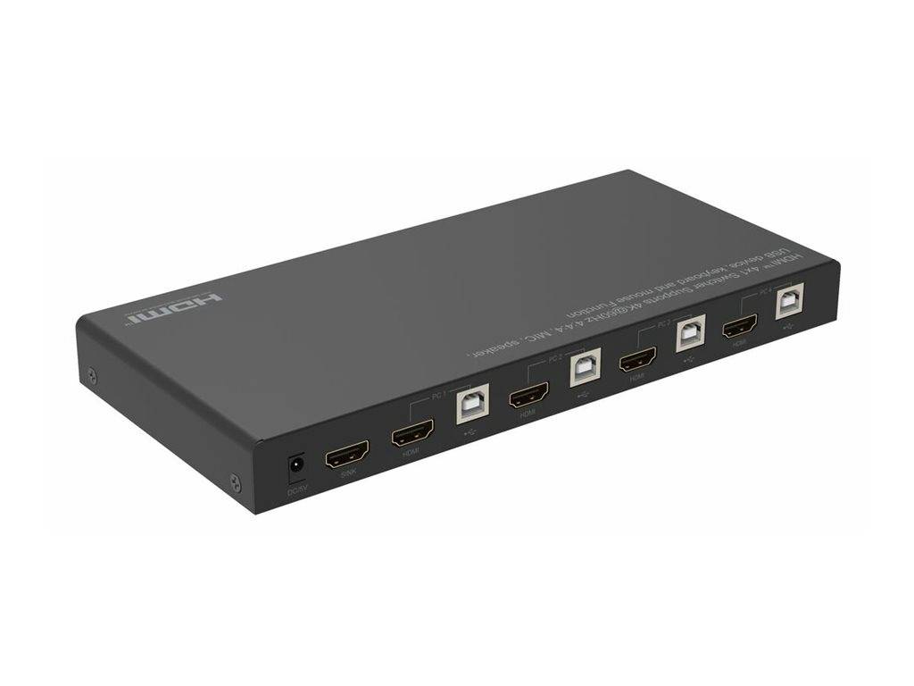 MicroConnect 4K@60Hz HDMI KVM switch, 4x1 4:4:4