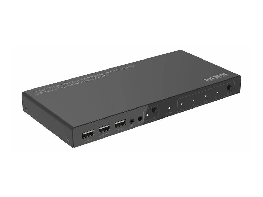 MicroConnect 4K@60Hz HDMI KVM switch, 4x1 4:4:4
