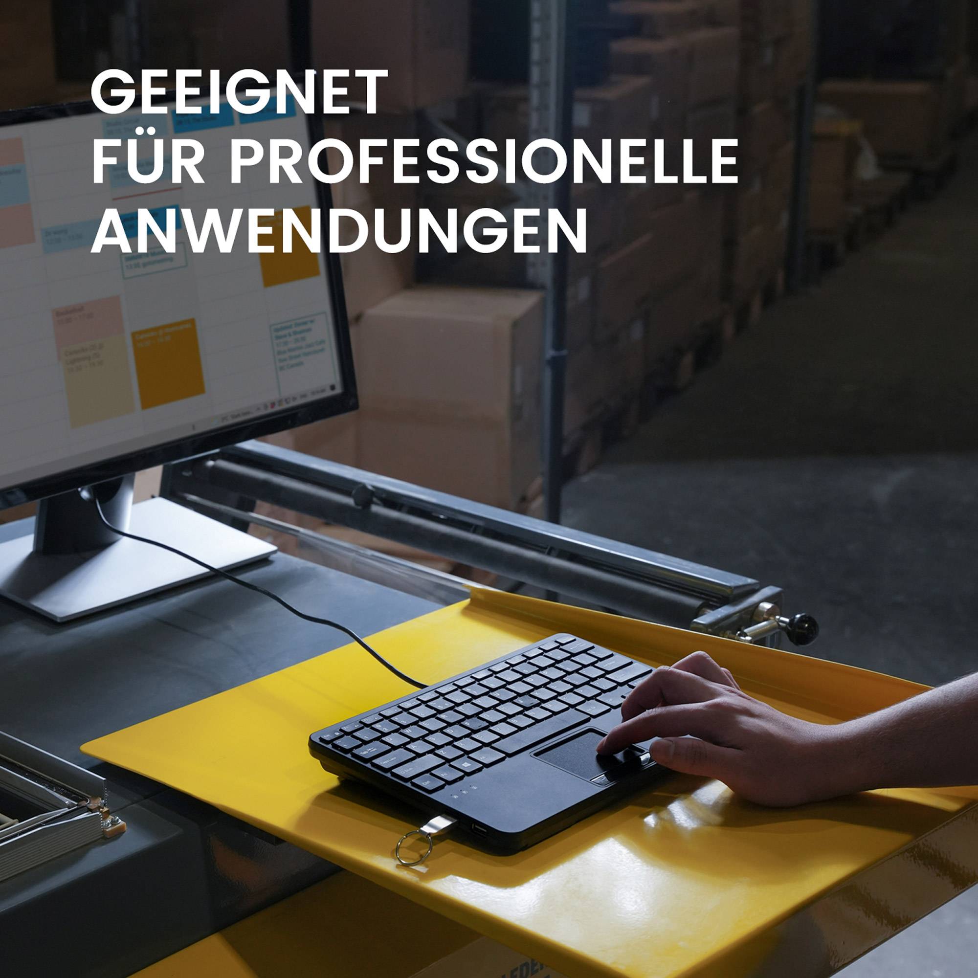 Perixx PERIBOARD-525 DE B, Mini-USB-Tastatur mit Touchpad, schwarz