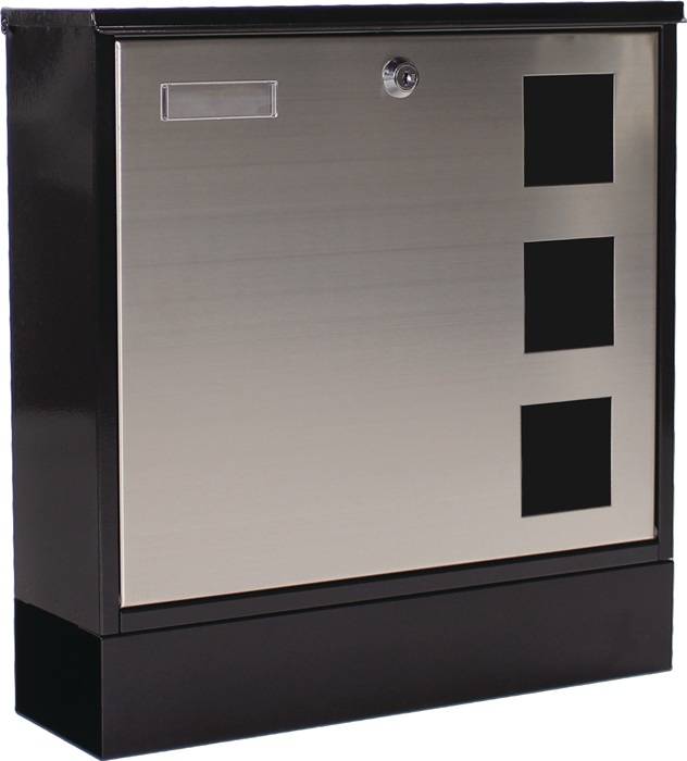 Briefkasten Design H.380mm B.370mm T.120mm schwarz STA DIN C4 ROTTNER