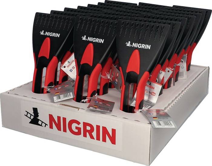 Eisschaber 2K Eisschabkante 95mm L.21cm schwarz-rot m.Softgriff NIGRIN