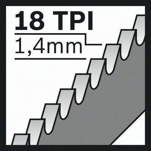 Säbelsägeblatt S 922 EF L.150mm B.19mm TPI 18 1,4mm geschr.,gefr.25 St./Karte
