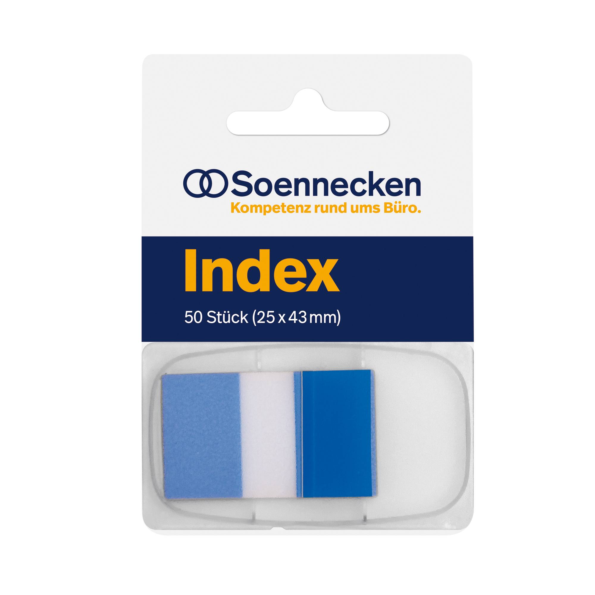 Haftstreifen Index 25x43mm 50Streifen Spender blau