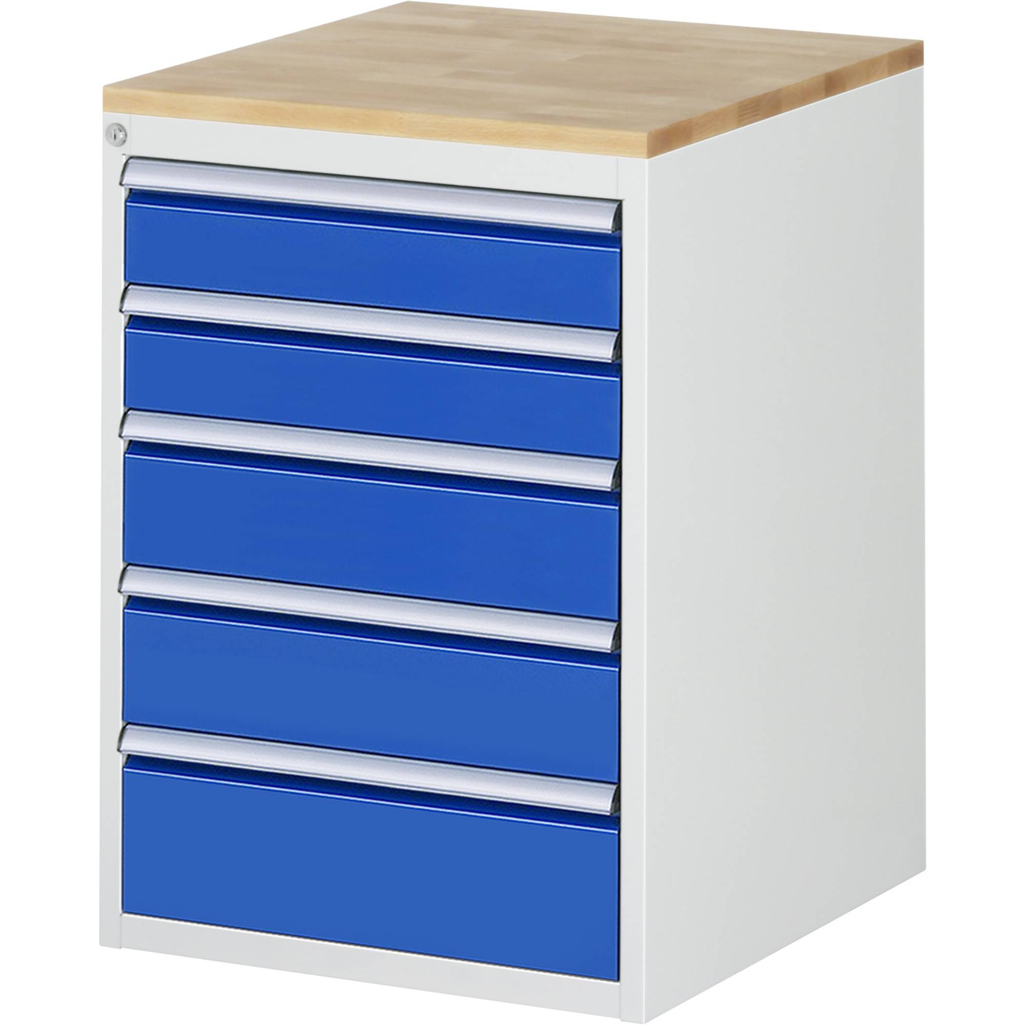 Schubschrank 580x650x825 B-Top 25mm 7xSchub-TA lgr/ebl