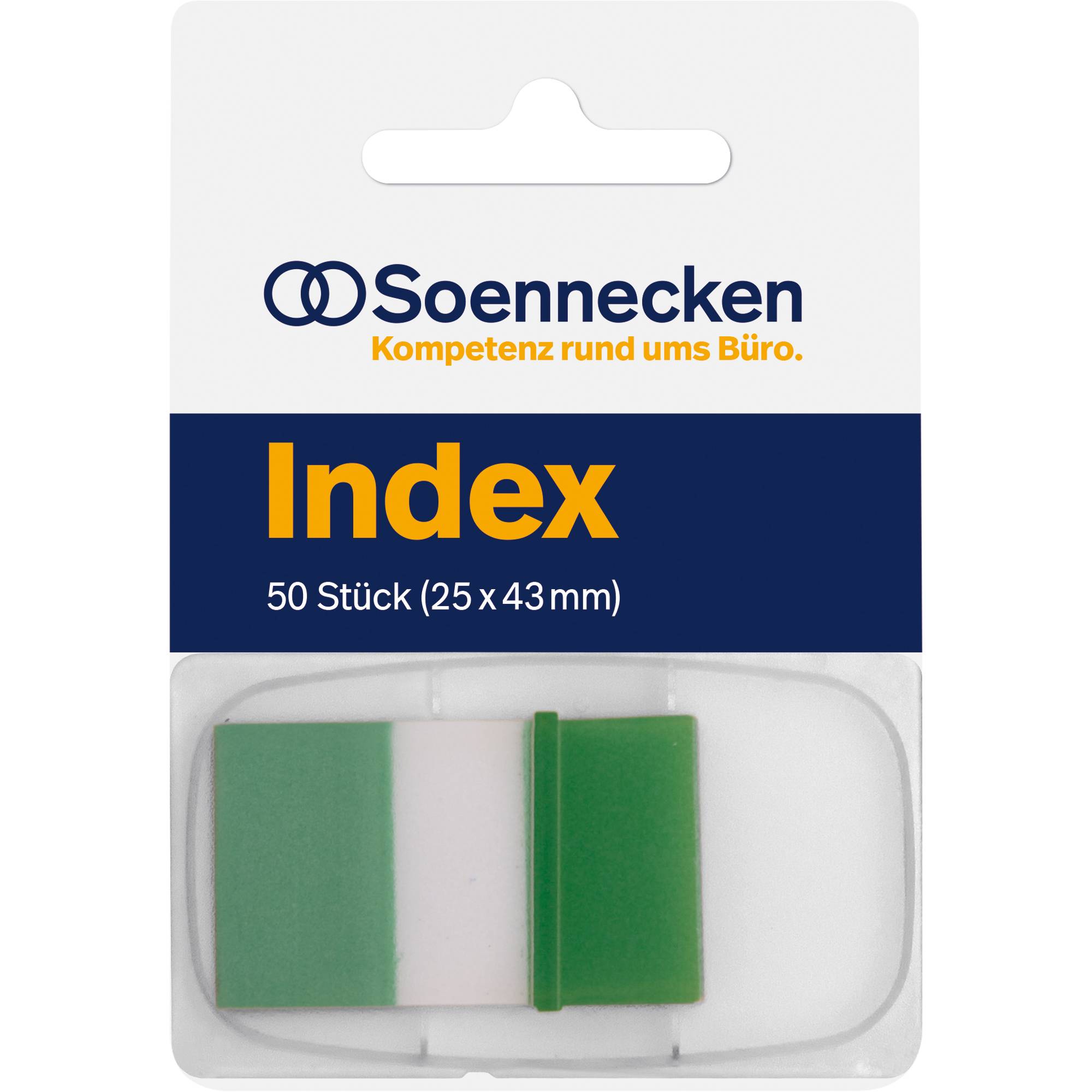 Haftstreifen Index 25x43mm 50Streifen Spender grün