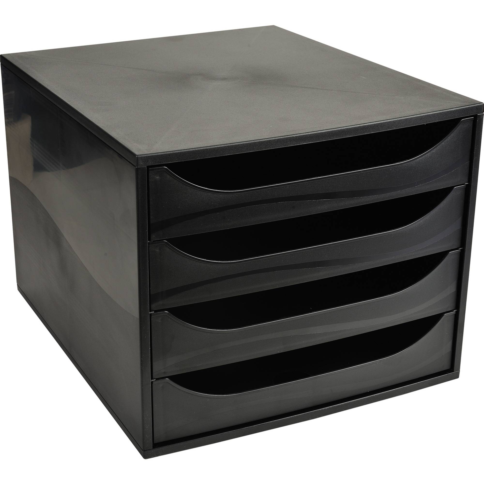 Schubladenbox Ecobox A4+ 4xSchub offen sw/sw
