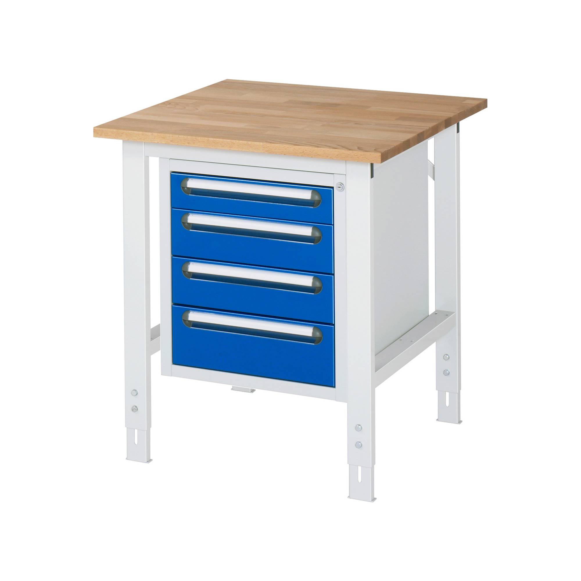 Arbeitstisch mit Schubladenschrank Unterbau-Container mit 4 Schubladen 1 x 90 2 x 120 1 x 140 mm BxT 750 x 800