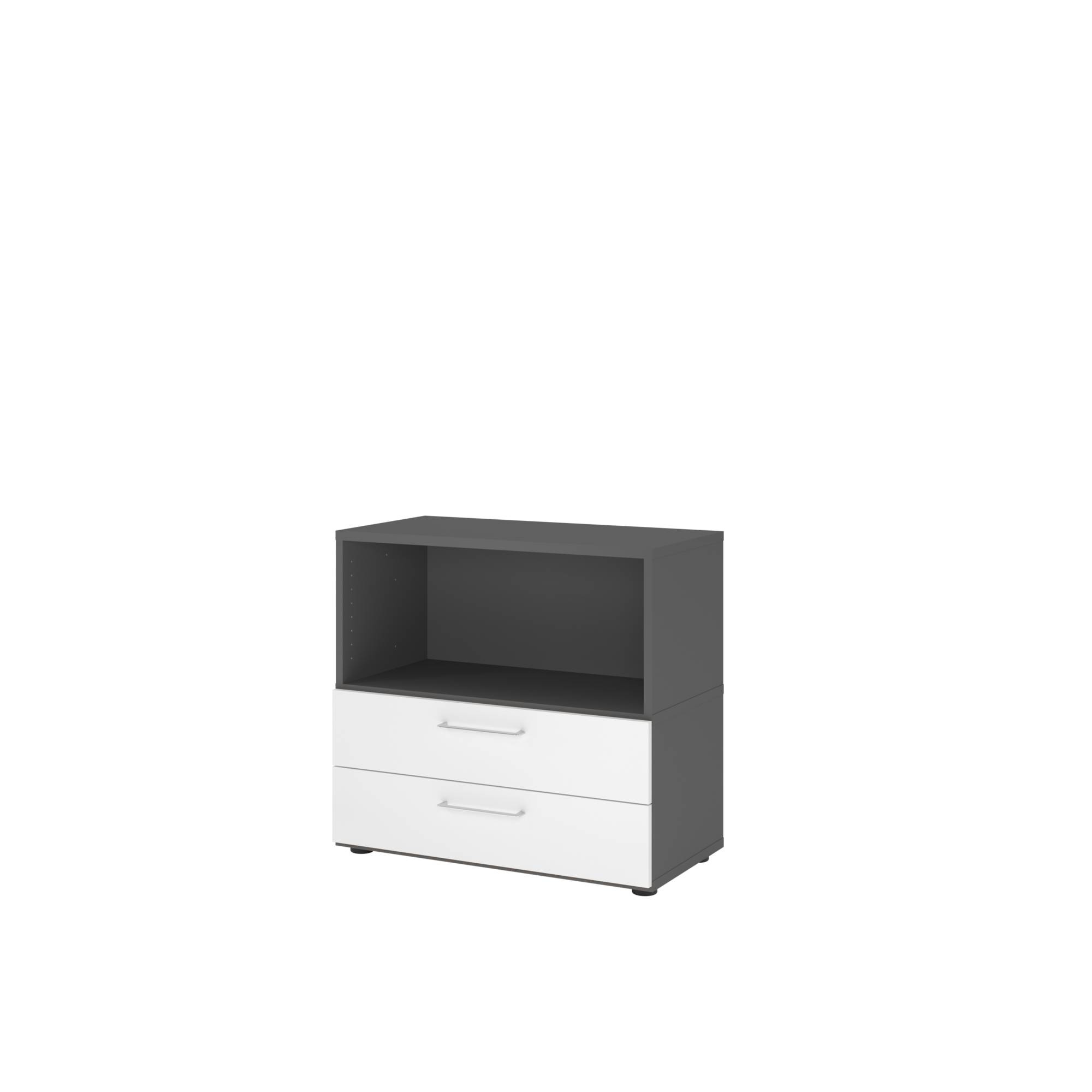 Regal FlexWall 2OH 2Schübe graphit/weiß