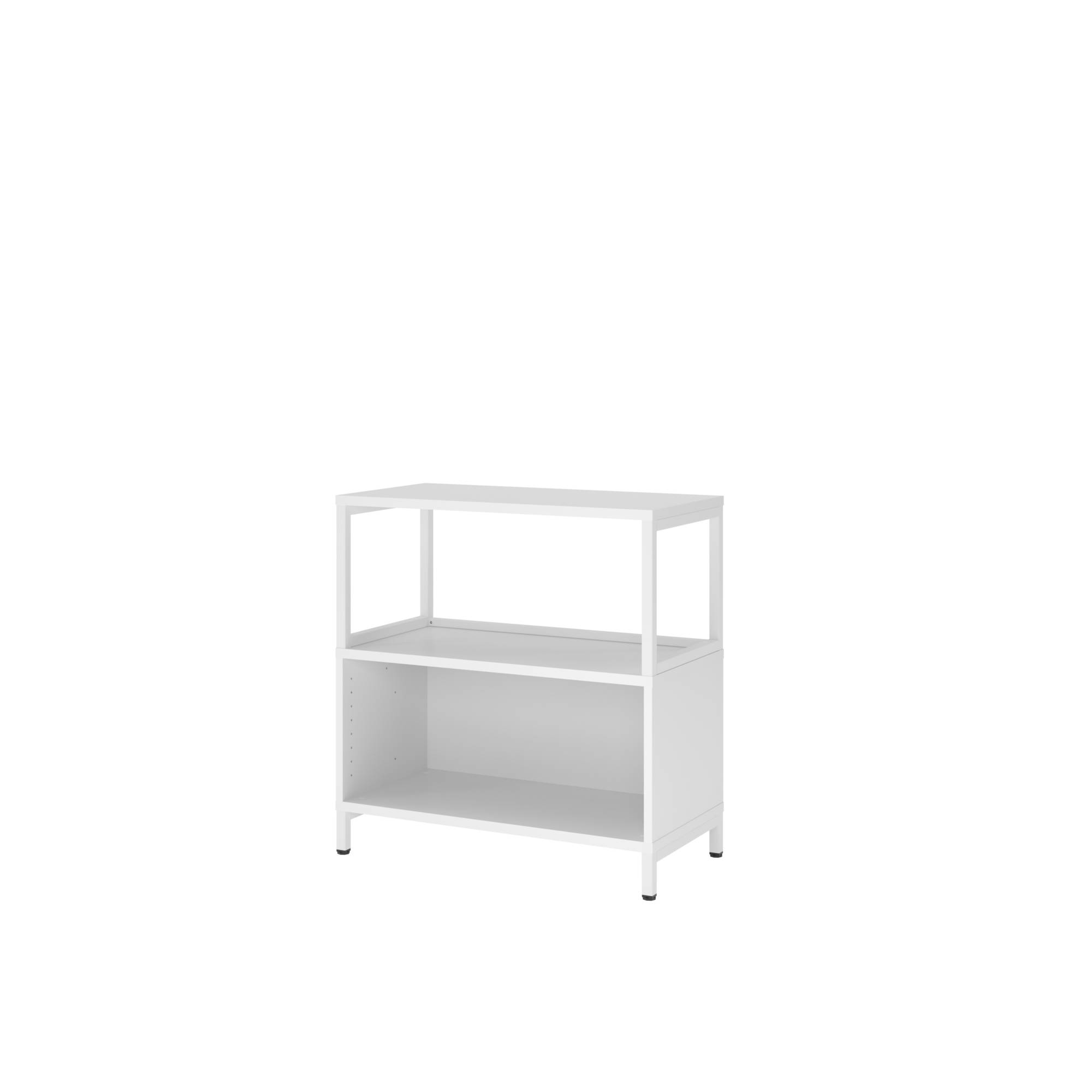 Regal FlexWall 2OH Sockel 1offen weiß