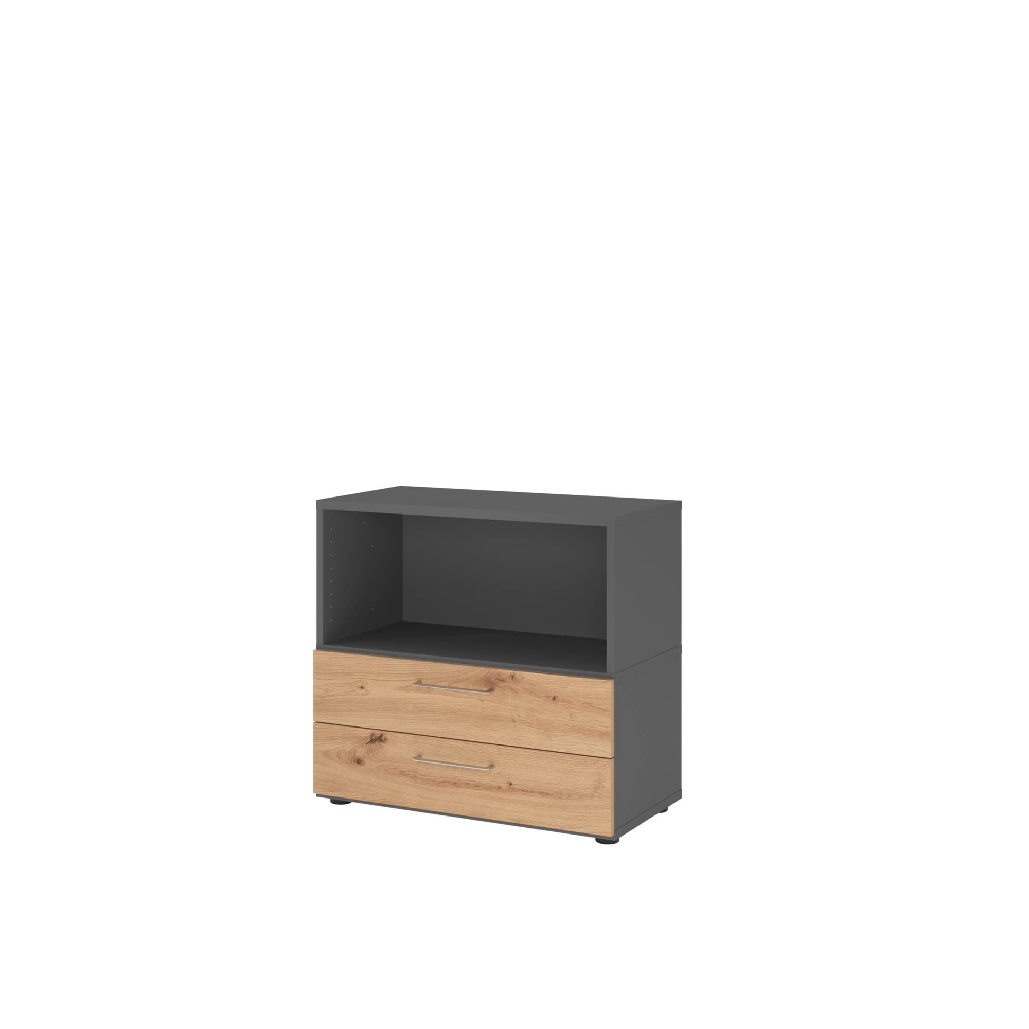 Regal FlexWall 2OH 2Schübe graphit/asteiche