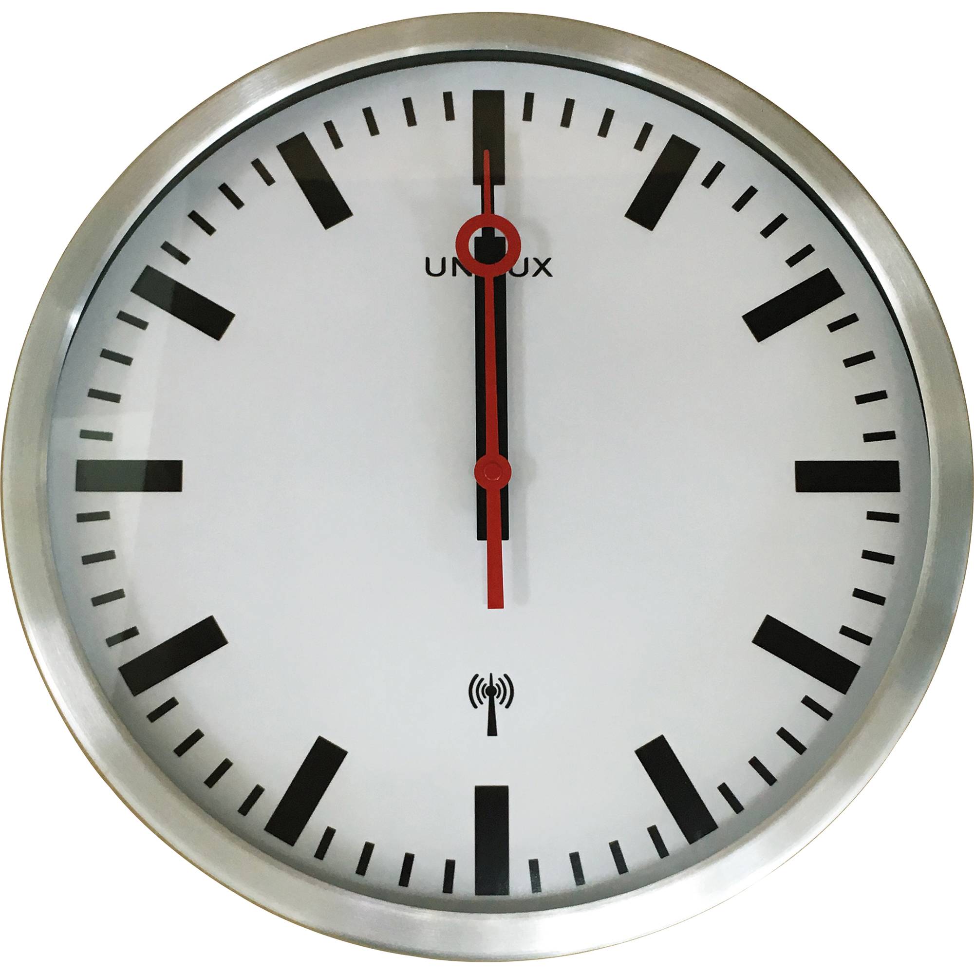Wanduhr STATION Funk metallgrau