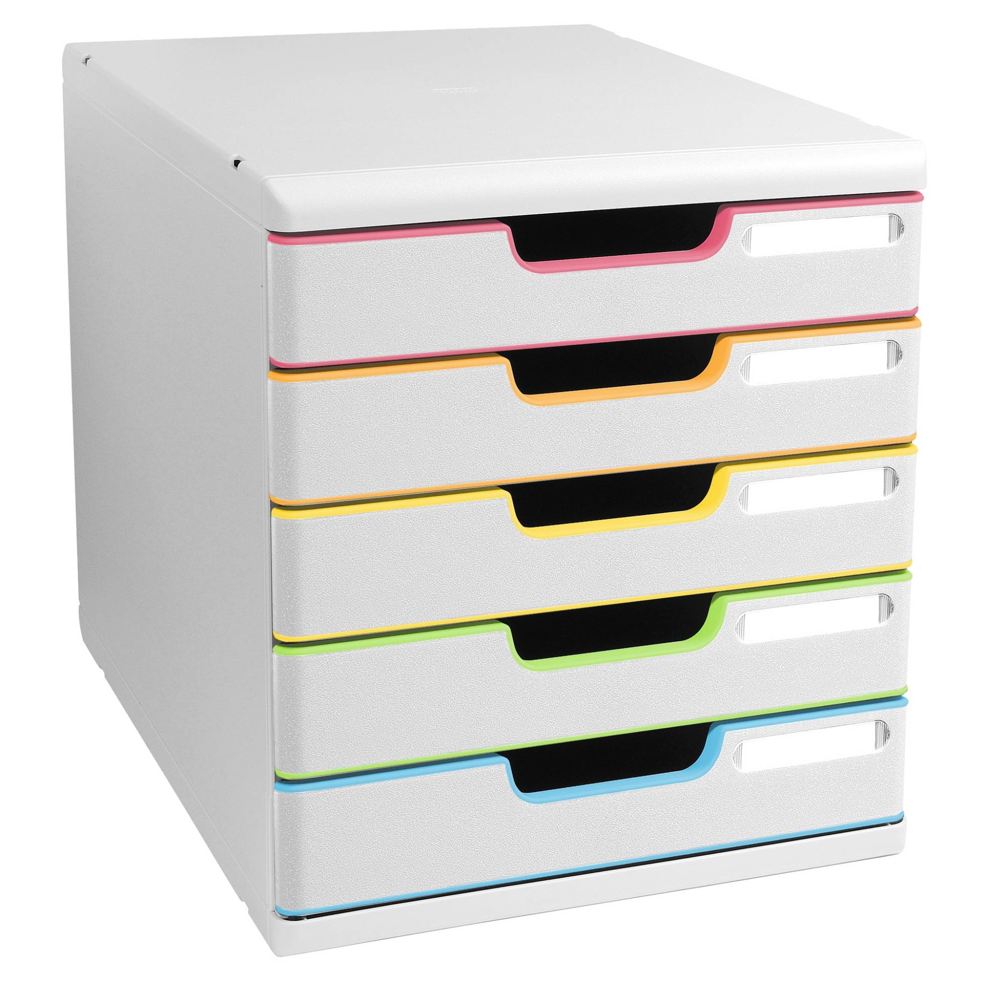 Schubladenbox Modulo A4+ 5Schübe ws/harlekin/ws