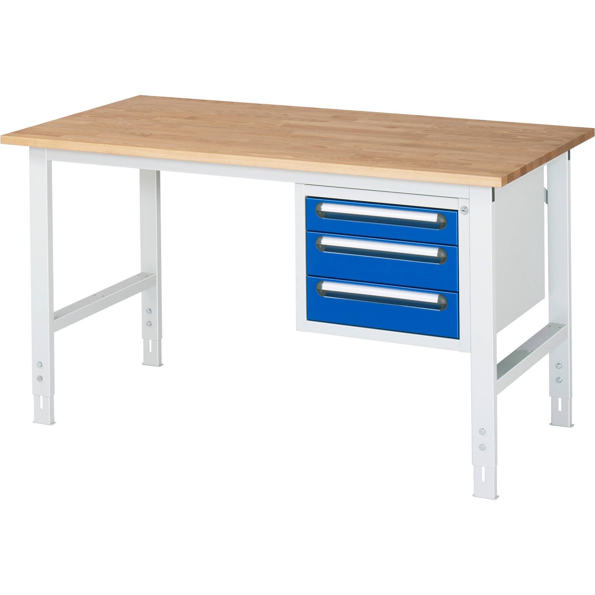Arbeitstisch mit Schubladenschrank Unterbau-Container mit 3 Schubladen 1 x 90 2 x 120 mm BxT 1500 x 800 mm