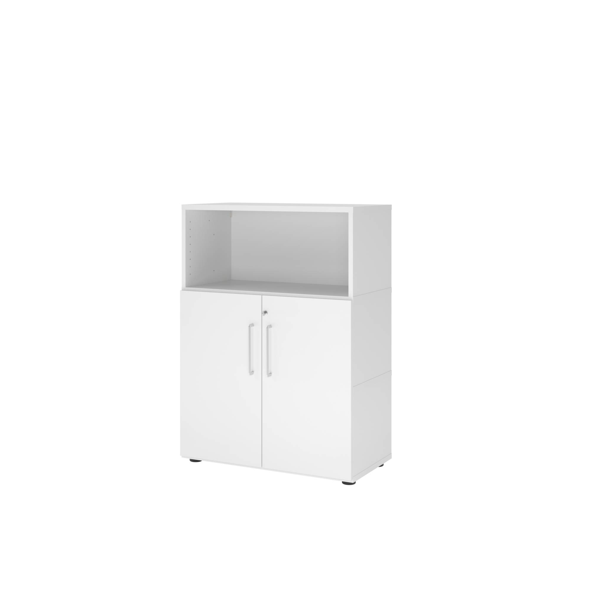 Regal FlexWall 3OH Türen weiß/weiß