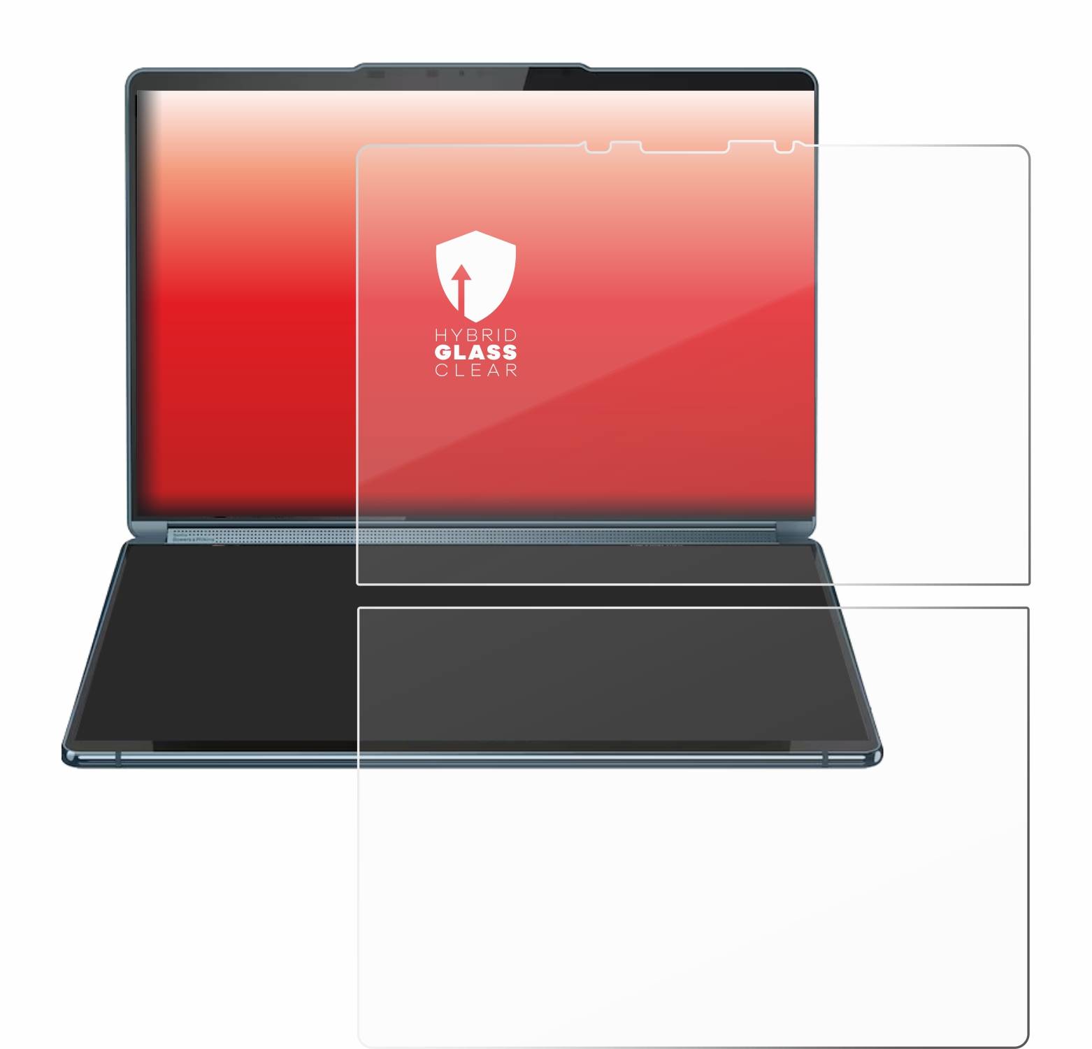 upscreen Flexible Schutz Glas Folie für Lenovo Yoga Book 9i Gen 9 Schutzglas 9H Hybridglas Klar
