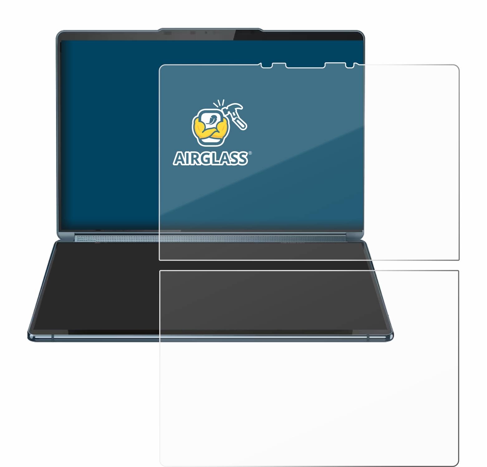 BROTECT AirGlass Flexible Schutz Glas Folie für Lenovo Yoga Book 9i Gen 9 Klar Transparent
