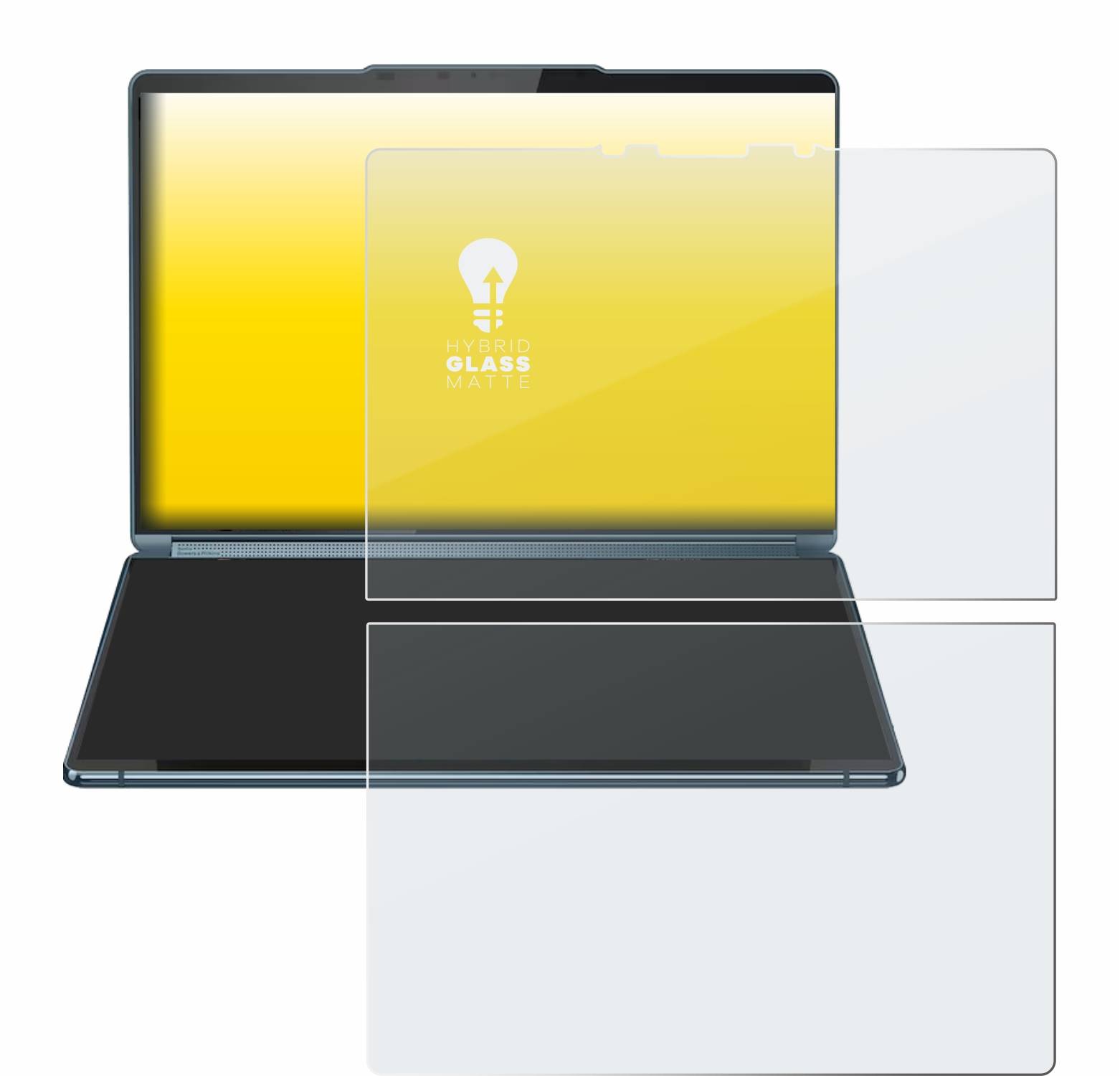 upscreen Flexible Schutz Glas Folie für Lenovo Yoga Book 9i Gen 9 Schutzglas 9H Hybridglas Matt Entspiegelt