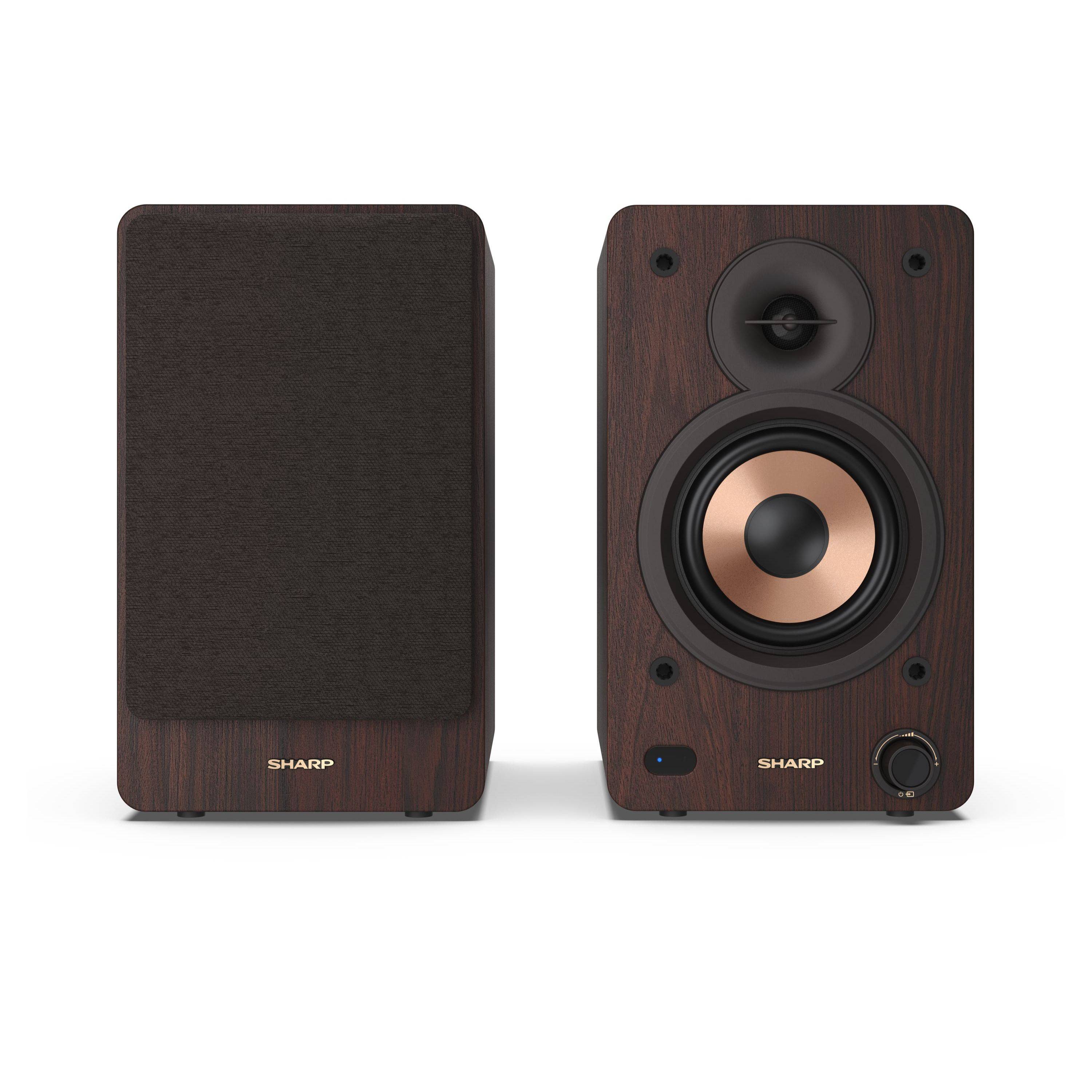 Sharp BOOKSHELF SPEAKERS, 2-Wege, 2.0 Kanäle, Verkabelt & Kabellos, 60 W, Braun