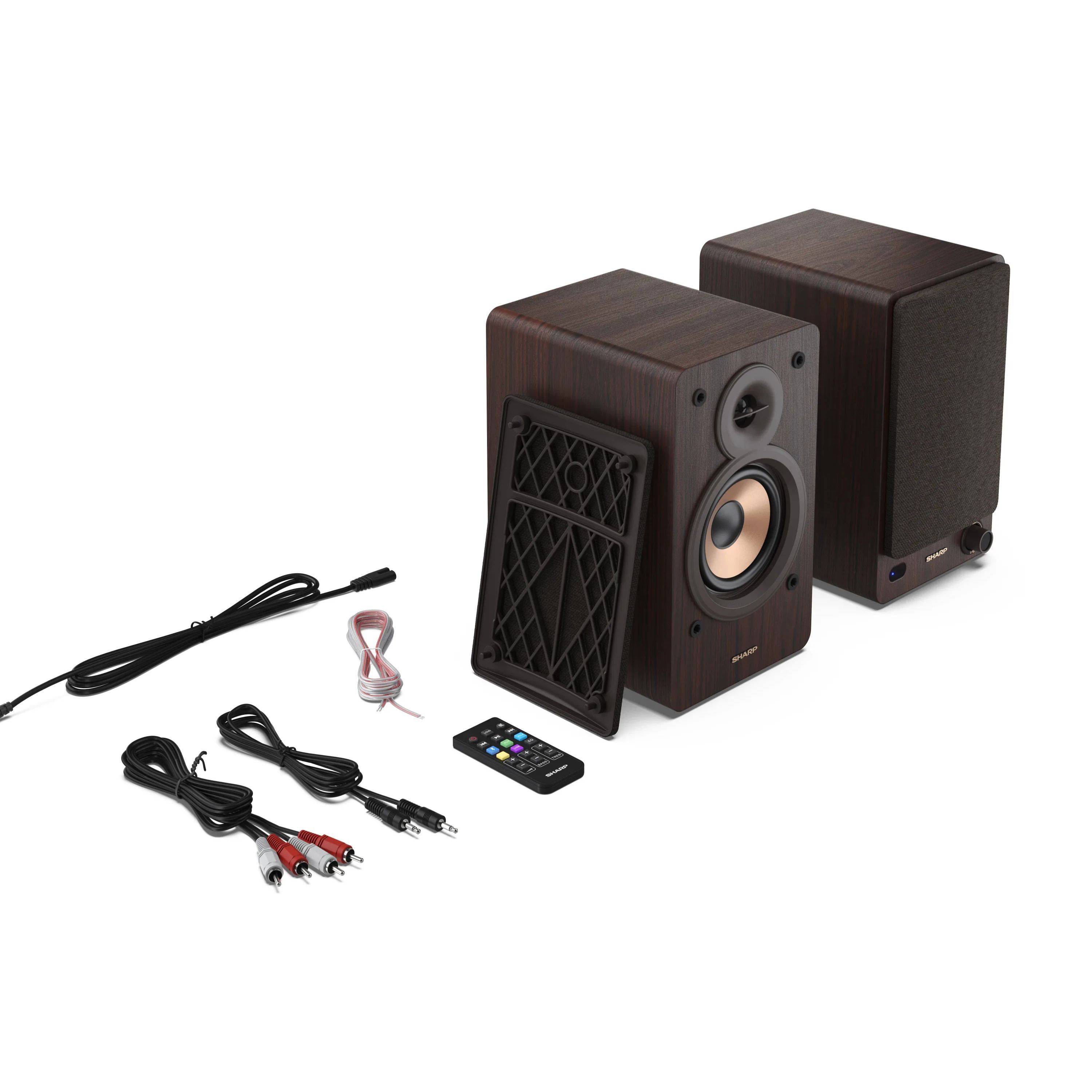 Sharp BOOKSHELF SPEAKERS, 2-Wege, 2.0 Kanäle, Verkabelt & Kabellos, 60 W, Braun