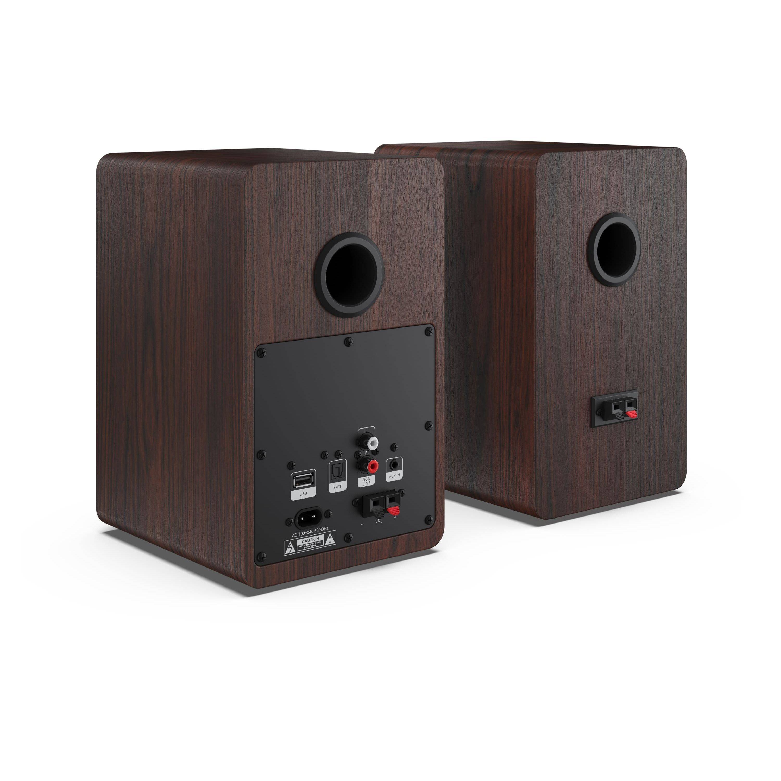 BOOKSHELF SPEAKERS, 2-Wege, 2.0 Kanäle, Verkabelt & Kabellos, 60 W, Braun