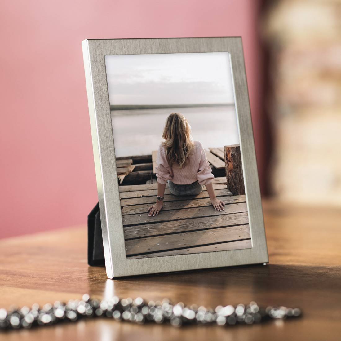 hama 00193114 Porträtrahmen "Riva", Titan, 13 x 18 cm