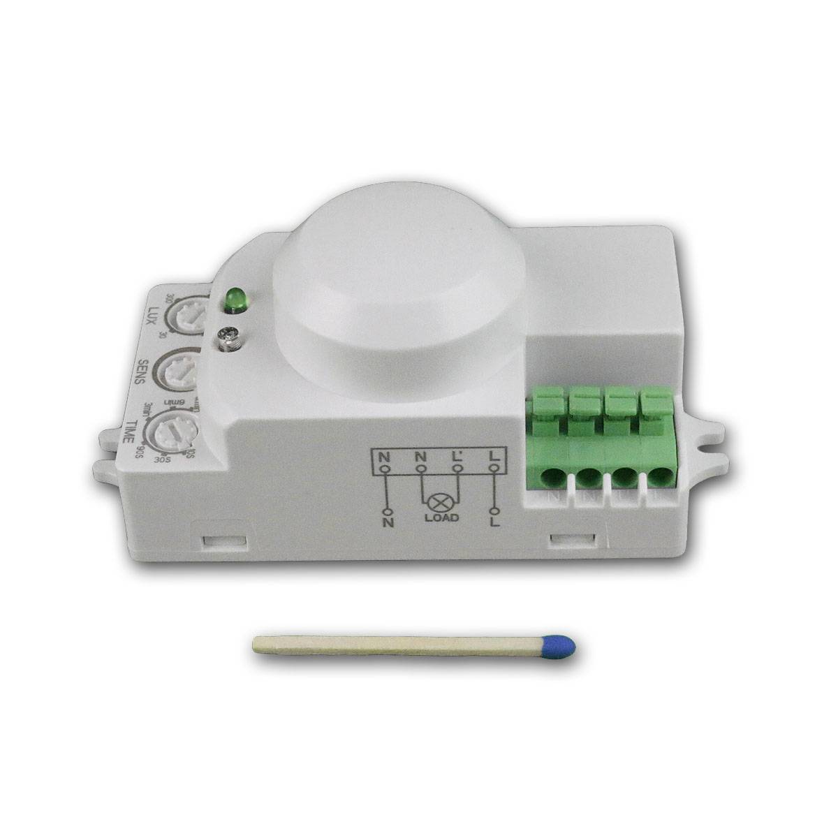 HF / Mikrowellen-Bewegungsmelder McShine "LX-701C", 360°, 230V / 1.200W, weiß, LED geeignet