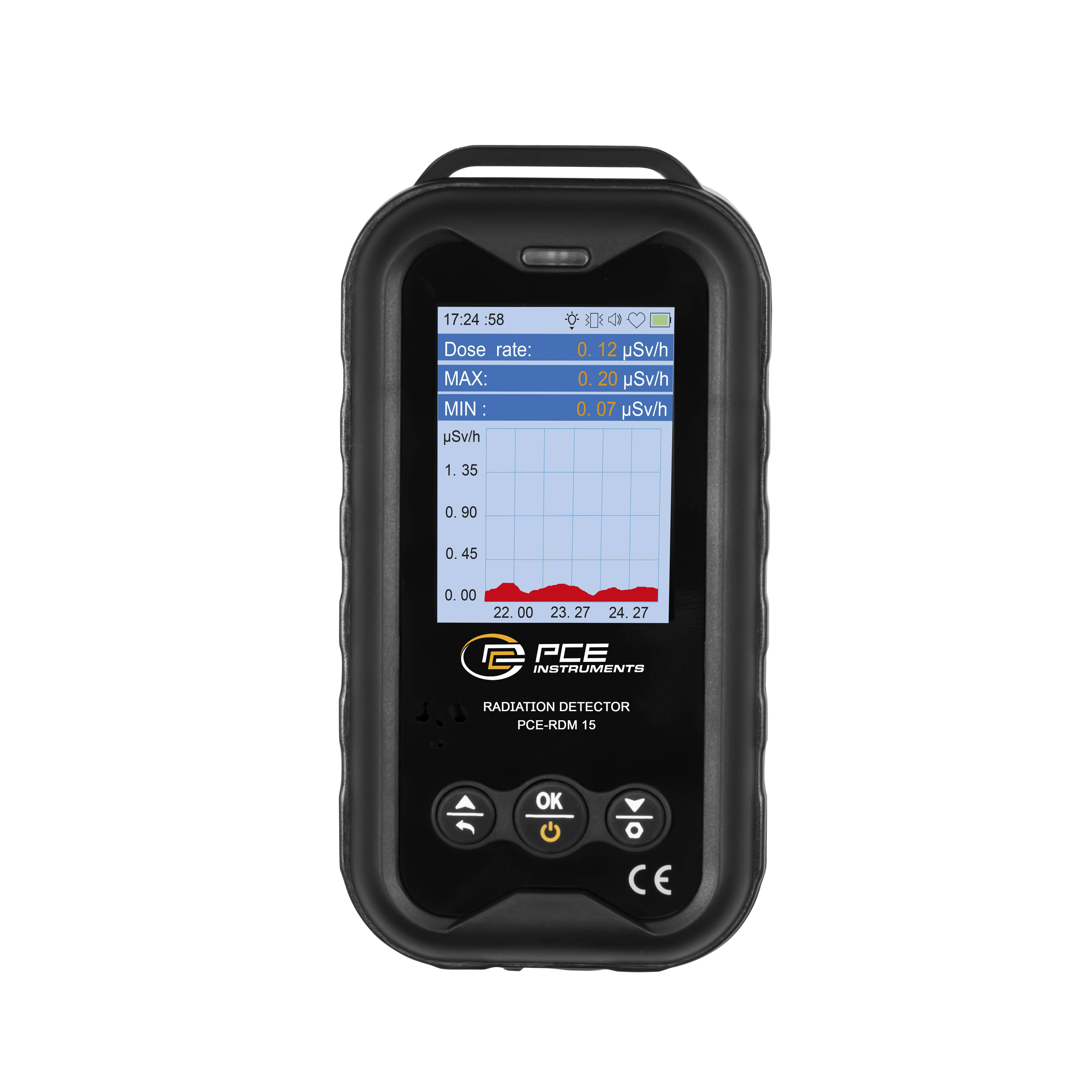 PCE Instruments PCE-RDM 15 Geiger-Müller-Zählrohr Strahlung: Gamma, Röntgen, Beta akustischer Warnton, inkl. Dosimeterfunktion