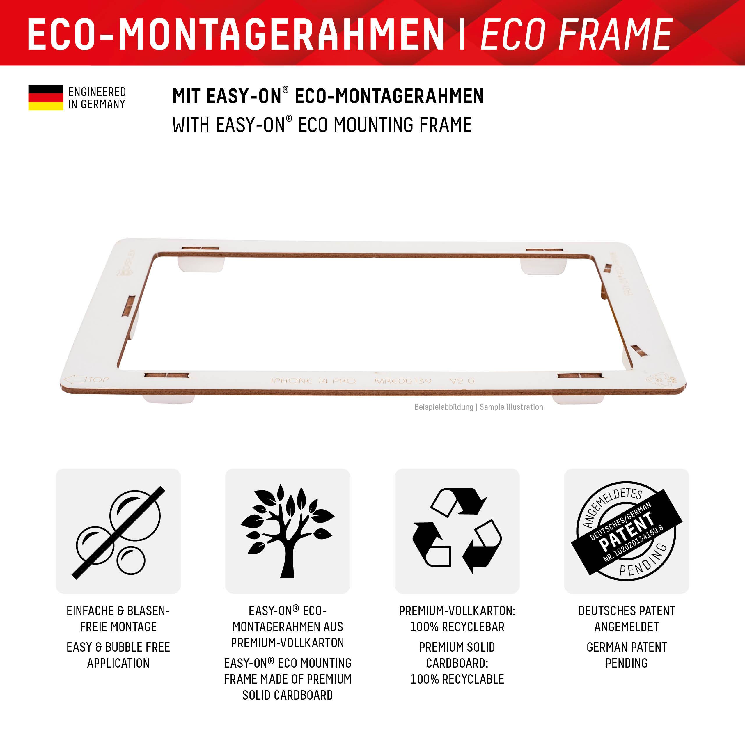 E.V.I. - Panzerglas 10H - 2D für Samsung A15/A15 5G - Eco-Montagerahmen
