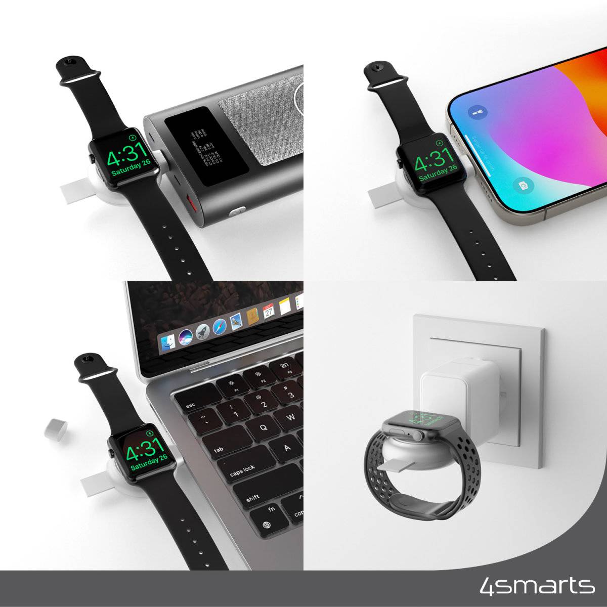 4smarts Trident - Kabelloses Ladegerät - Qi2 + AC-Netzteil - 25 Watt - 1 A (24 pin USB-C)