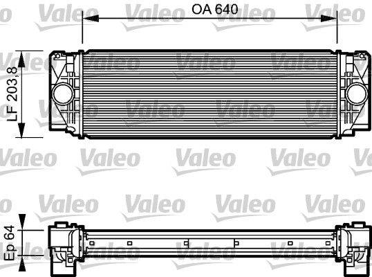 Ladeluftkühler luftgekühlt Aluminium 640 mm - 203 mm VALEO für u.a. MB SPRINTER