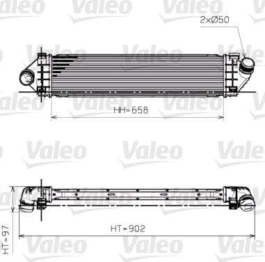 Ladeluftkühler luftgekühlt 147 mm - 658 mm VALEO für u.a. FORD KUGA