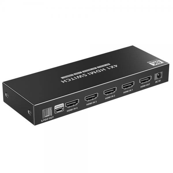 Techly Video/Audio-Schalter - 4 x HDMI - Desktop