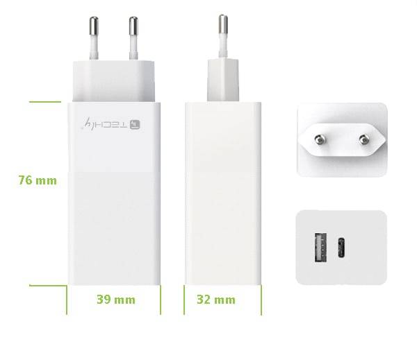 Techly PD A-C LADEGERÄT 100W