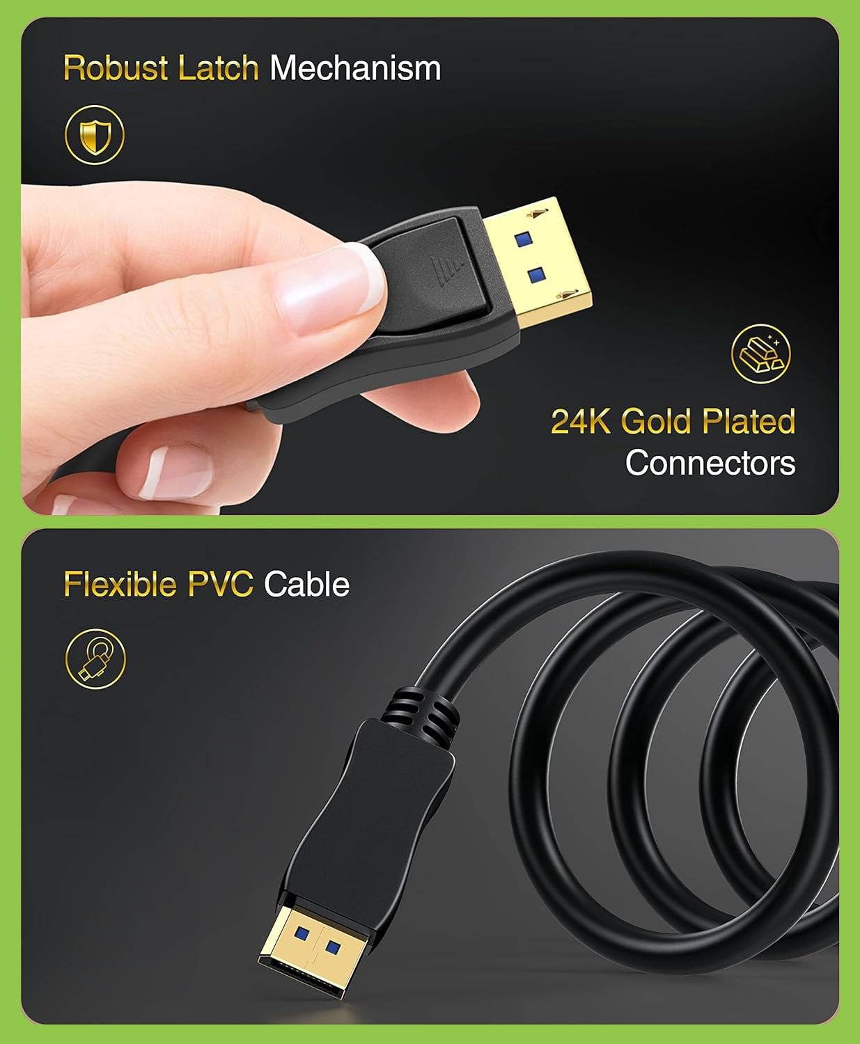 Techly Displayport 2.1 Audio/Video Kabel 4k 2m schwarz Audio/Multimedia Digital/Daten Digital/Display/Video