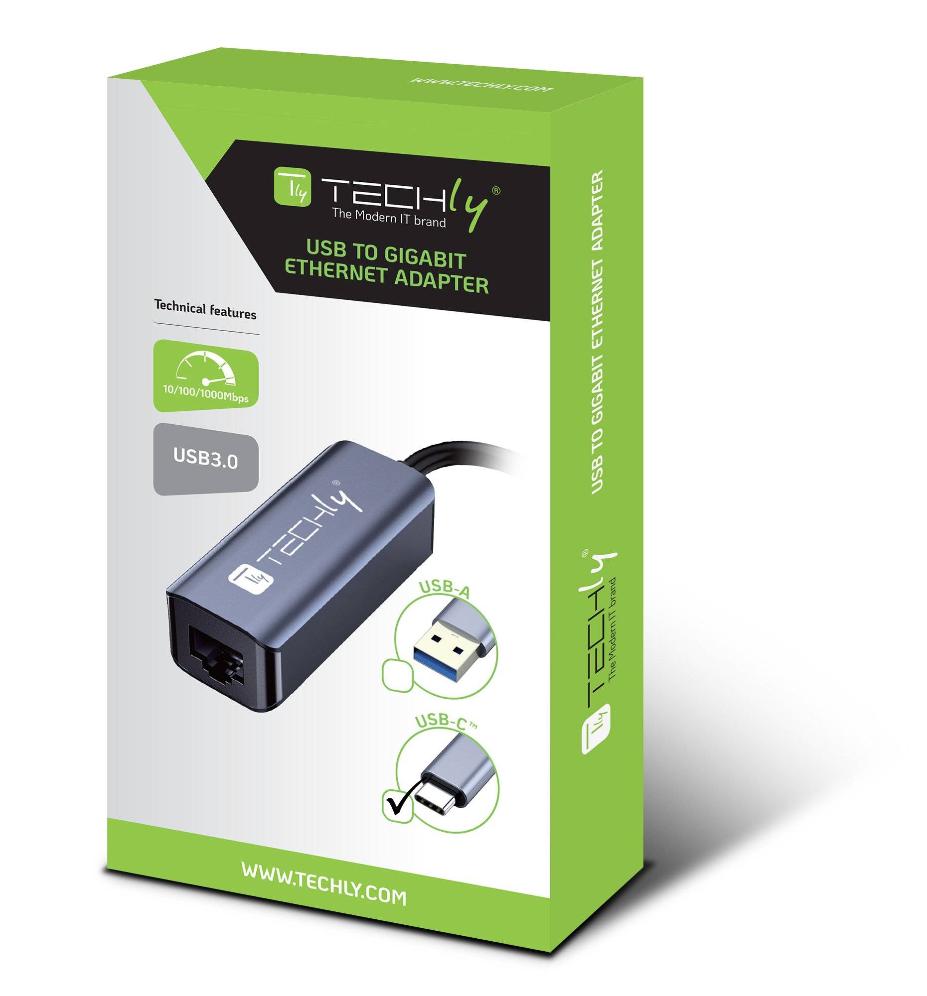 Techly Usb 3.1 Typ C auf RJ45 Adapter Idata-Usb-Etgiga-Ca - USB-Controller - WLAN