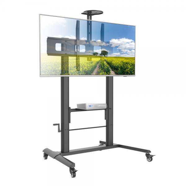TECHly - Wagen - Höhe einstellbar - für LCD-Display - Schwarz - Bildschirmgröße: 132-279 cm (52"-110")