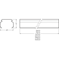 Trilux Tragprofil IP20 4425mm ws 07650 L450 #7275200 Trilux Tragprofil IP20 4425mm ws 07650 L450 #7275200