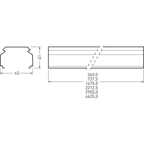 Trilux Tragprofil IP20 4425mm ws 07650 L450 #7275200 Trilux Tragprofil IP20 4425mm ws 07650 L450 #7275200